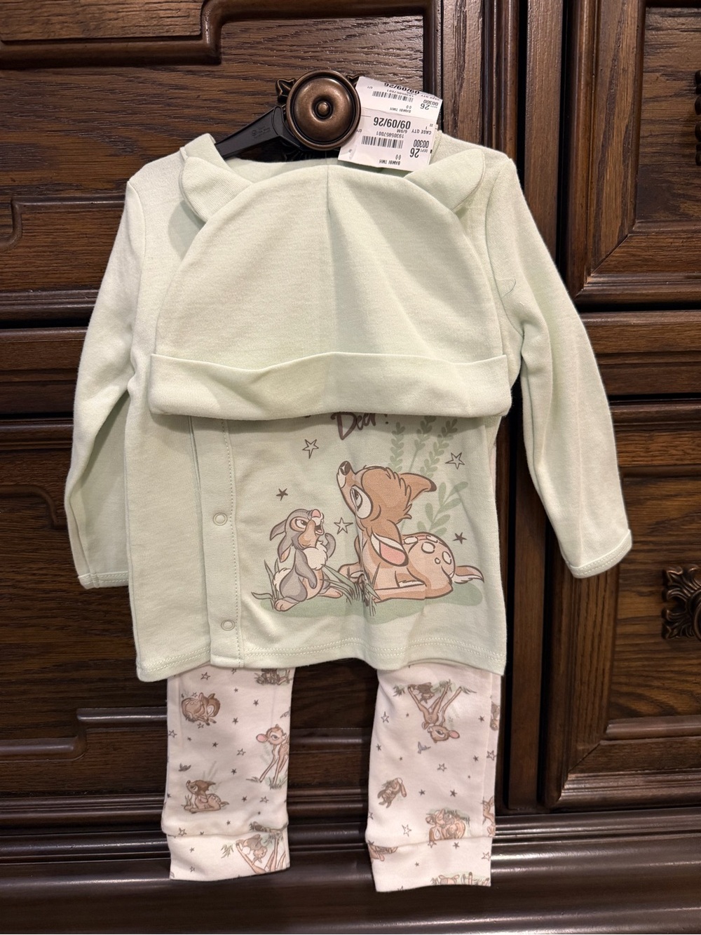 Disney Mint Green Bambi & Thumper Two-Piece Pajama Set with Hat